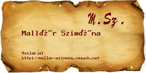 Mallár Szimóna névjegykártya